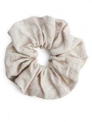 Accesorii De Par Arket Linen Scrunchie Dama Bej | Romania-RUVN90381