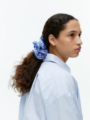 Accesorii De Par Arket Oversized Scrunchie Dama Albastri Albi | Romania-UHDS24601