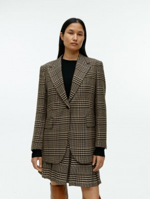 Blazer Arket Oversized Lână-Blend Dama Bej Maro | Romania-YJBV43715