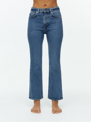Blugi Arket FERN CROPPED Flared Stretch Dama Albastri | Romania-JYTL62381