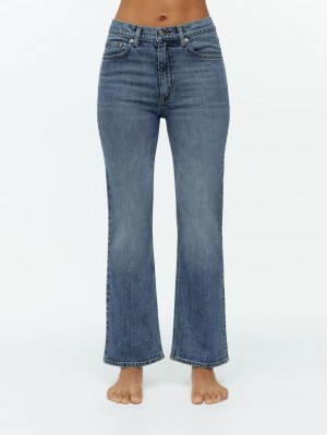 Blugi Arket FERN CROPPED Flared Stretch Dama Albastri | Romania-MPXJ17304