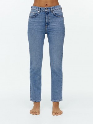 Blugi Arket JADE CROPPED Slim Stretch Dama Albastri | Romania-IJEF65413