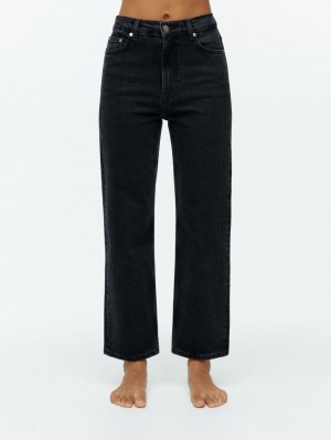 Blugi Arket ROSE Cropped Drept Stretch Dama Negrii | Romania-FLBD94681