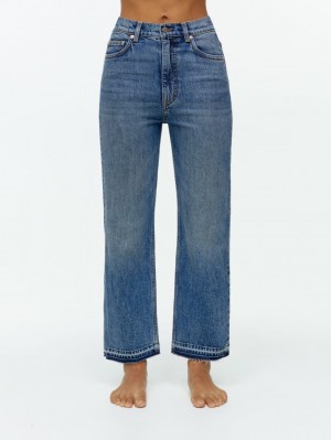 Blugi Arket ROSE Cropped Drept Stretch Dama Albastri | Romania-EVYT31869