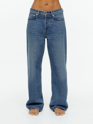 Blugi Arket SHORE Low Relaxed Dama Albastri | Romania-YCBL76459