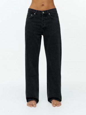 Blugi Arket SHORE Low Relaxed Dama Negrii | Romania-ZTUM84791