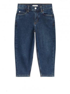 Blugi Arket Tapered Stretch Fete Albastri Inchis | Romania-XIDB86319