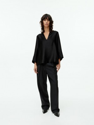Bluza Arket Linen Blend Dama Negrii | Romania-XJFQ16395