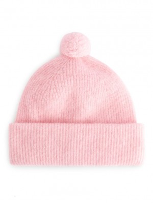 Caciula Arket Alpaca Merino Pompom Fete Roz | Romania-DBWF23907