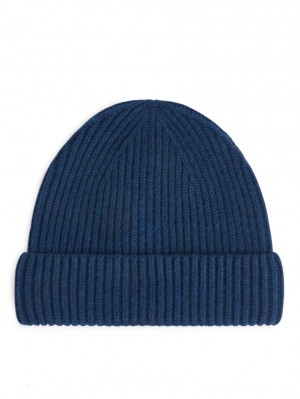 Caciula Arket Cashmere Blend Barbati Albastri Inchis | Romania-KPBR43018