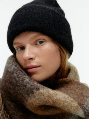 Caciula Arket Double-Fold Alpaca Merino Dama Negrii | Romania-MXAD32187