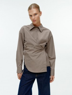 Camasa Arket Asymmetric Wrap Dama Gri | Romania-PCWZ92014
