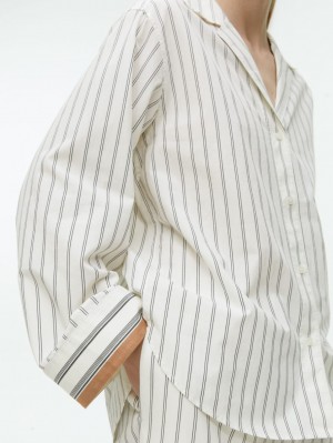 Camasa Arket Bumbac Pyjama Dama Albi | Romania-JKAZ41289