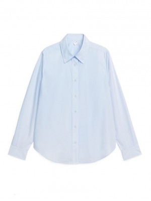 Camasa Arket Drept Cut Poplin Dama Albastri Deschis | Romania-TJMN94371