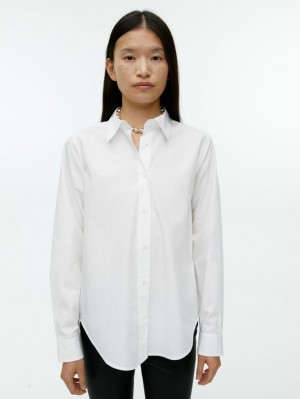 Camasa Arket Drept Cut Poplin Dama Albi | Romania-XEVC67820