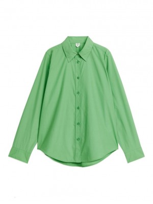 Camasa Arket Drept Cut Poplin Dama Verzi | Romania-MEPK60843