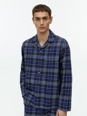 Camasa Arket Flannel Pyjama Barbati Albastri | Romania-ZSPC34108