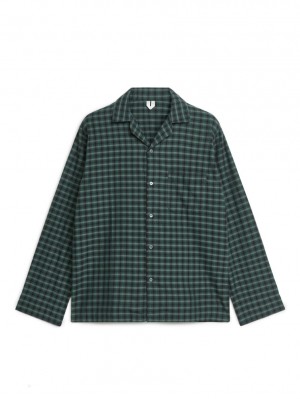 Camasa Arket Flannel Pyjama Barbati Negrii Verzi | Romania-OCBV13042