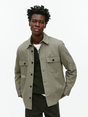 Camasa Arket Herringbone Workwear Barbati Verzi | Romania-RYEC51206