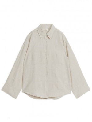 Camasa Arket Linen Dama Bej | Romania-PCDQ58970
