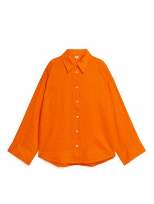 Camasa Arket Linen Dama Portocalii | Romania-SMLP76940