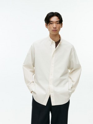 Camasa Arket Oversized Poplin Barbati Albi | Romania-IQGO97508