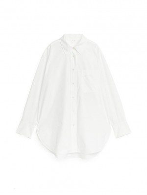 Camasa Arket Poplin Dama Albi | Romania-YZIP09235
