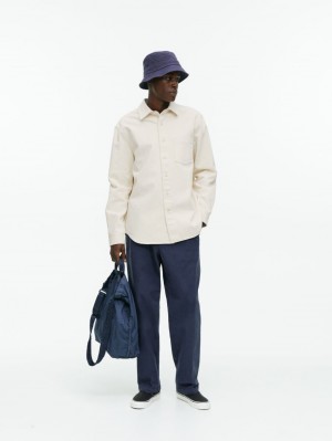 Camasa Arket Relaxed Denim Barbati Bej | Romania-OUYJ10852