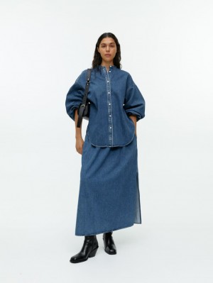 Camasa Arket Relaxed Denim Dama Albastri | Romania-GTHL37204