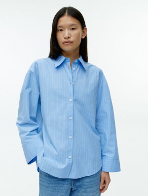 Camasa Arket Relaxed Poplin Dama Albastri | Romania-RSEW87315