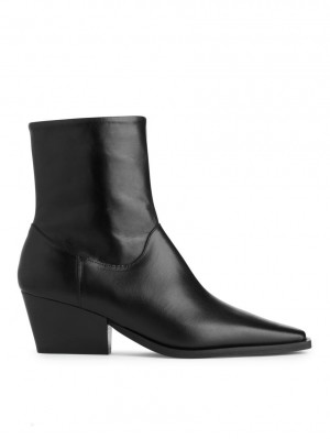 Cizme de Piele Arket Cowboy Dama Negrii | Romania-JSDA07813