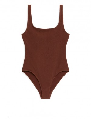 Costum de Baie Arket Crinkle Square Neck Dama Maro | Romania-LWRM04318