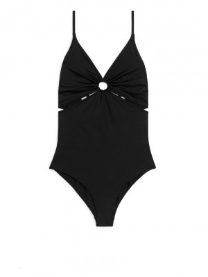 Costum de Baie Arket Cut-Out Detailed Dama Negrii | Romania-ZBFT60947
