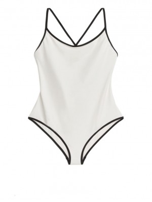 Costum de Baie Arket Matte Dama Albi Negrii | Romania-DZPK21540