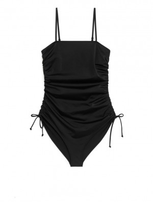 Costum de Baie Arket Ruched Dama Negrii | Romania-NXUK40819
