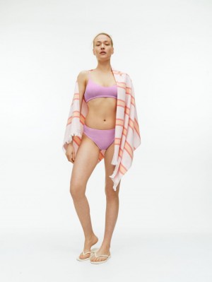 Costume De Baie Arket Crinkle Bikini Top Dama Roz | Romania-EIWN57496