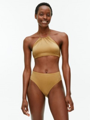Costume De Baie Arket Halterneck Bikini Top Dama Aurii | Romania-ZVMN69235