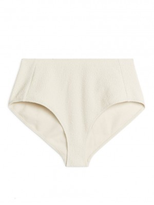 Costume De Baie Arket High Talie Textured Bikini Bottom Dama Albi | Romania-UGOV58426