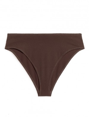 Costume De Baie Arket Mid-High Talie Crinkle Bikini Bottom Dama Maro | Romania-QGOU04953