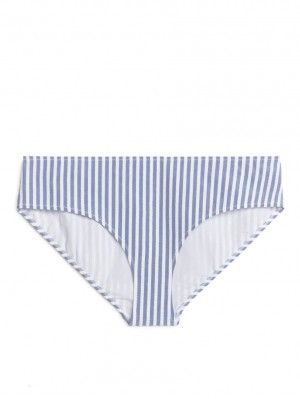 Costume De Baie Arket Seersucker Bikini Bottom Dama Albastri Albi | Romania-EXYD86754