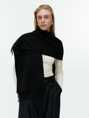 Esarfa Arket Lână Fringe Dama Negrii | Romania-ZNYT89267