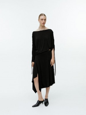 Fusta Arket Asymmetrical Midi Dama Negrii | Romania-IMGN81596