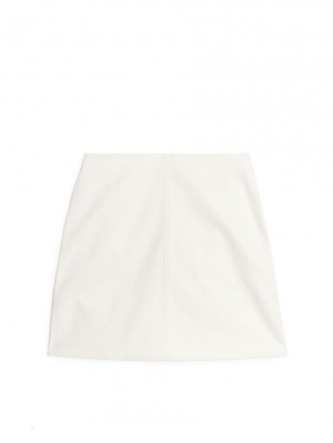 Fusta Arket Bumbac Twill Mini Dama Albi | Romania-PGKX01946