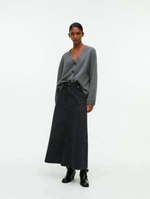 Fusta Arket Maxi Denim Dama Negrii | Romania-QJIA89403