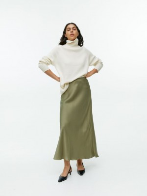 Fusta Arket Maxi Satin Dama Kaki Verzi | Romania-NMRB46893