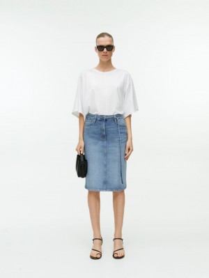 Fusta Arket Midi Denim Dama Albastri | Romania-ACOW97408