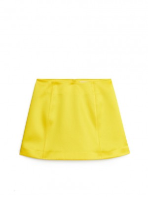 Fusta Arket Satin Mini Dama Galbeni | Romania-TWBS31504