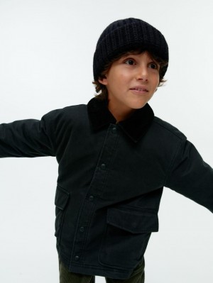 Geaca Arket Corduroy Collar Baieti Negrii | Romania-JFVN86537