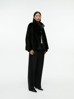 Geaca Arket Faux Fur Dama Negrii | Romania-FPRT65094