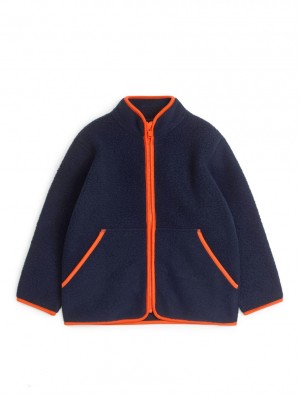 Geaca Arket Fleece Zip Fete Albastri Portocalii | Romania-XDUS76405